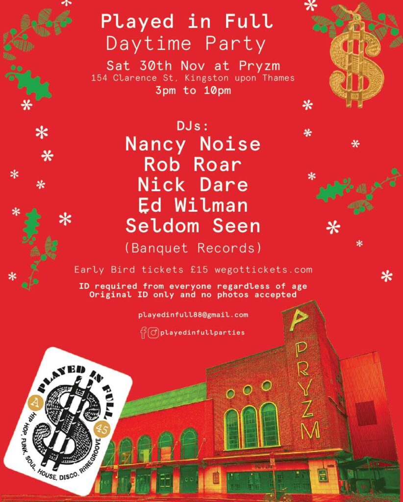 Rob Roar @ Played in Full - Kingston